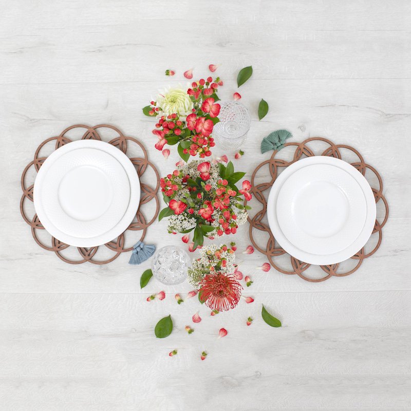PLATO BASE FLORENTINA - SET DE 4 Y SET DE 6