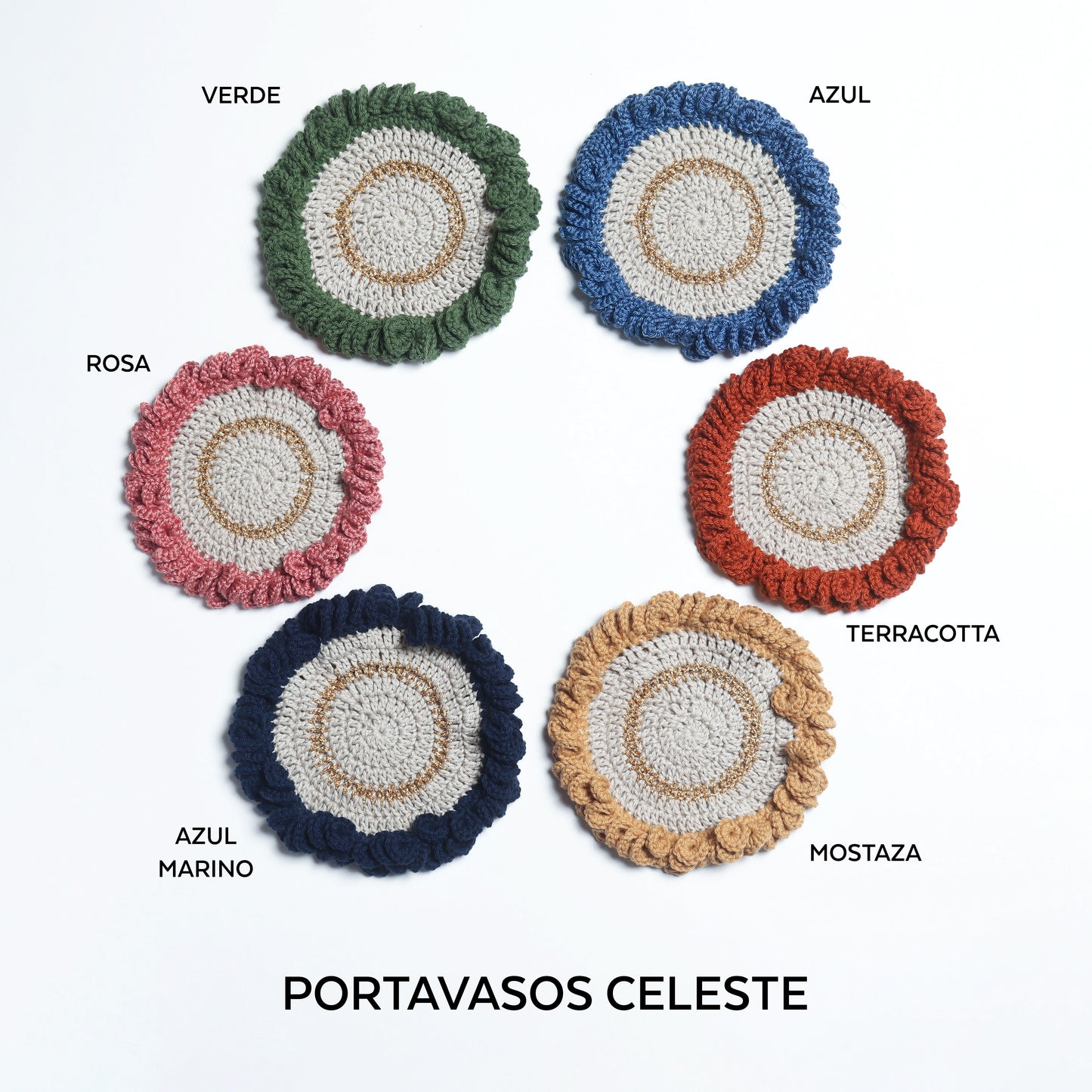 PORTAVASOS CELESTE - SET DE 4 Y SET DE 6