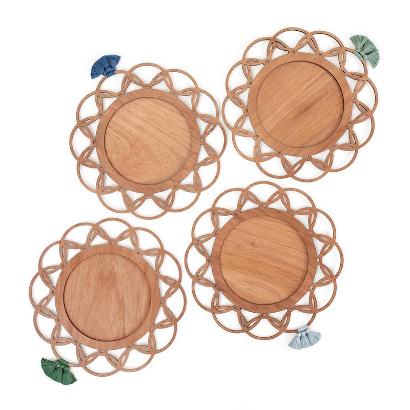 PLATO BASE FLORENTINA - SET DE 4 Y SET DE 6